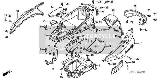 Honda FES250 2002 Body Cover/Luggage Box for a 2002 Honda FES250